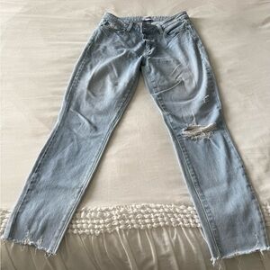 PAIGE Light Blue Straight Leg Jeans